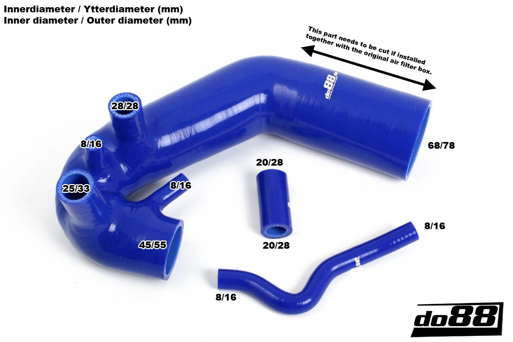 do88 Inlet hose kit, VW PASSAT 1.8T 1997-2001 - Blue