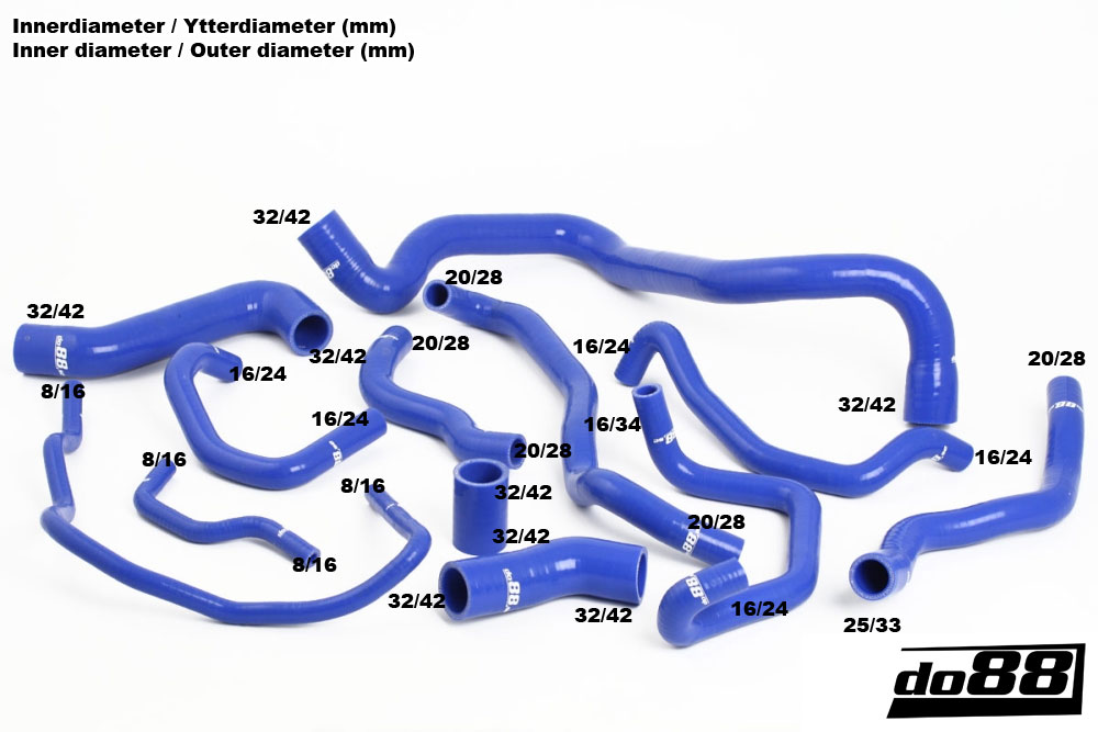 do88 hűtővízcső-készlet SEAT LEON CUPRA-R 1.8T 02-06 - fekete