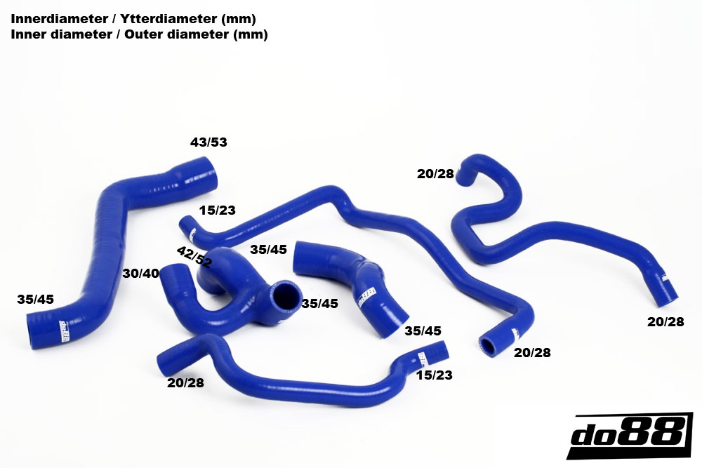 do88 hűtővízcső-készlet, OPEL Vectra/Calibra turbó C20LET - fekete