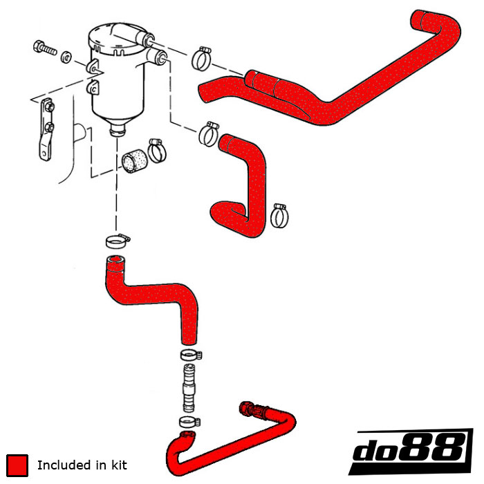 do88 oil hoses, PORSCHE 930 Turbo 3.3 1978-1989 - Black