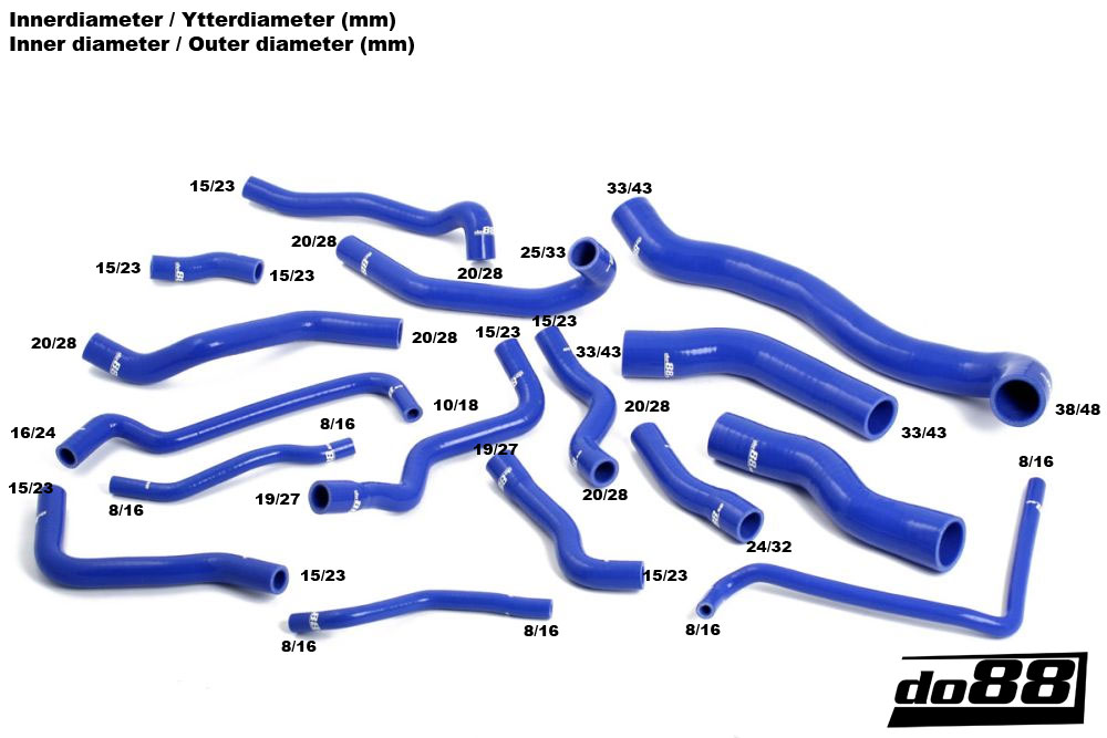 do88 coolant hose kit, VW 2.0 TSI DSG - Black