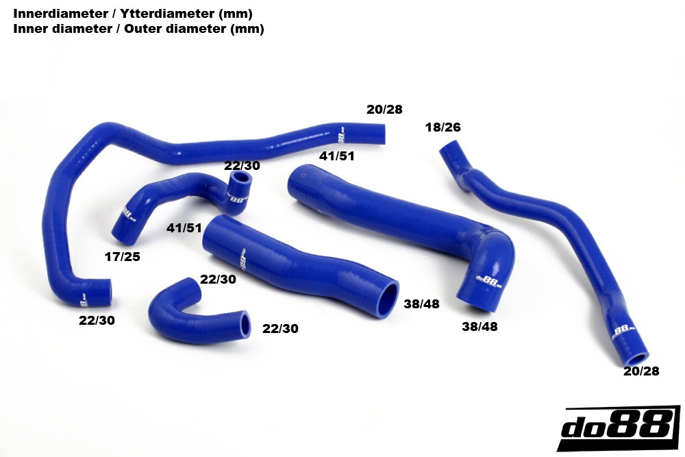 do88 coolant hoses, BMW E46 M3 3.2 S54B32 2001-2005 - Blue