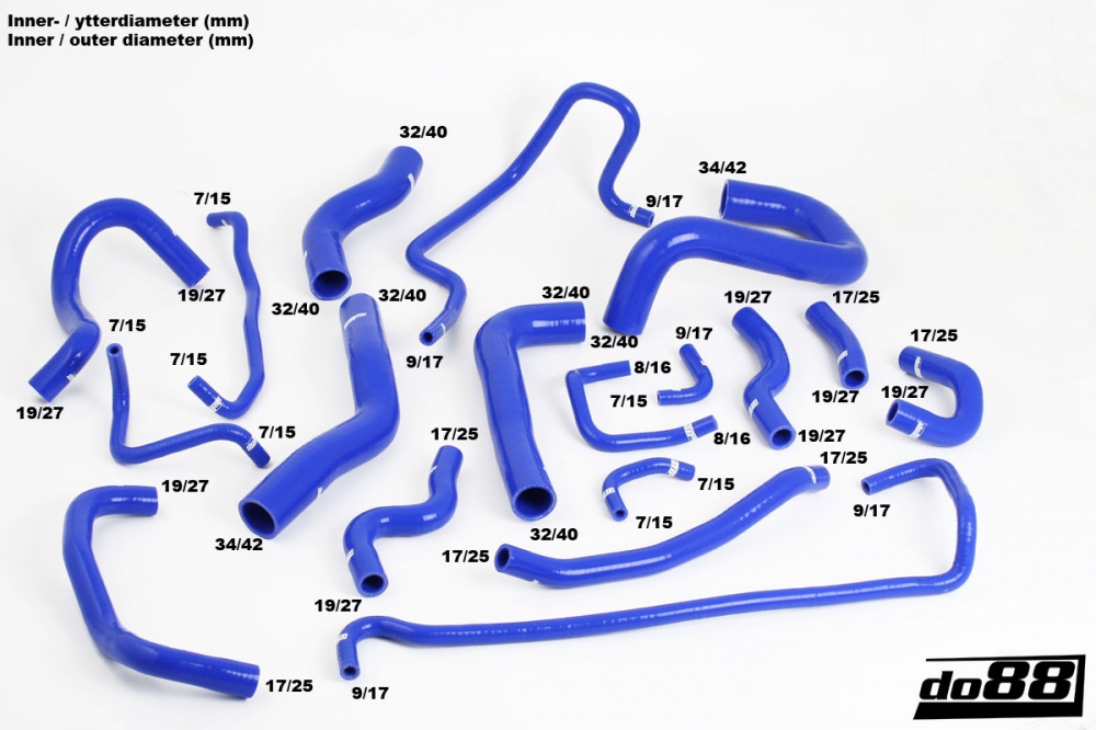 do88 hűtővízcső készlet, MAZDA MX-5 MIATA NC 2006-2015 - kék