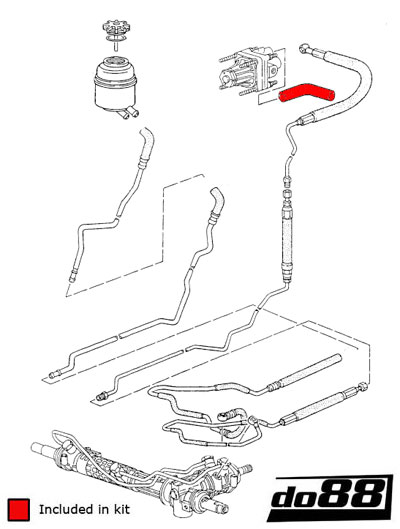 do88 power steering hose, PORSCHE 964 3.3 Turbo 1990-1994