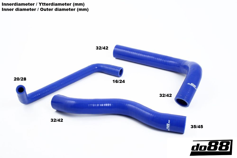 do88 coolant hose kit, VOLVO 240 260 2.1 2.3 1976-1993 - Blue