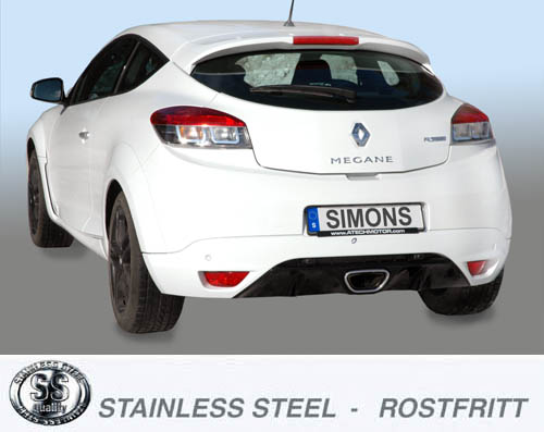 SIMONS sport kipufogó katalizátortól RENAULT Megane III RS 2010-