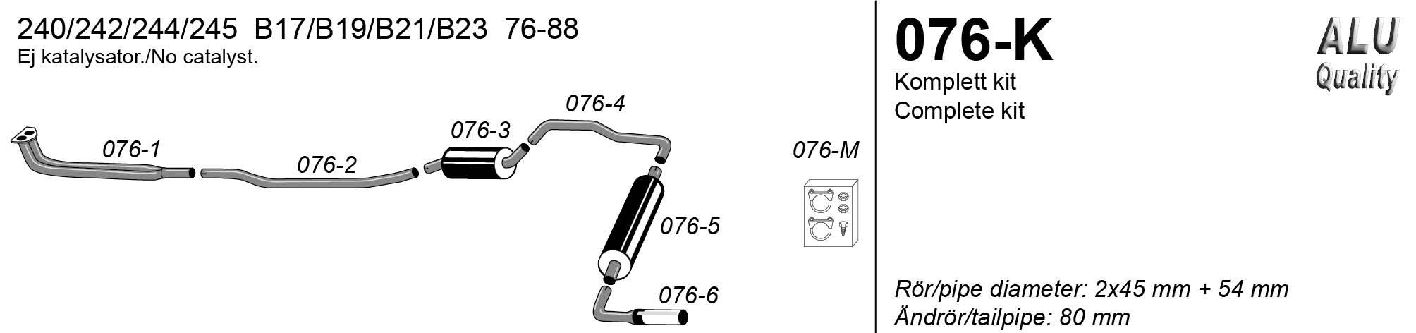 SIMONS Sportsystem     1*80 Volvo 240 76-88