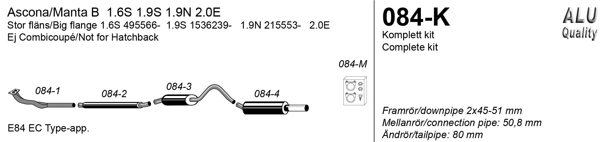 SIMONS Sportsystem     1*80 Ascona B/Manta B 1976-1988