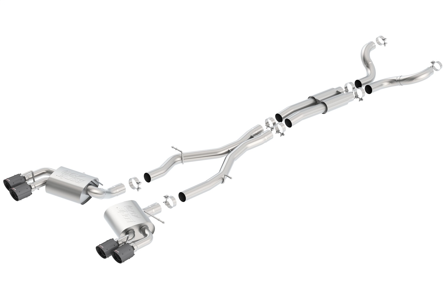 BORLA Cat-Back™ System "ATAK",  For use w/Long Tube Headers 3", 2.25" Chevrolet CAMARO V8 6.2L V8 AT/MT RWD 2 DR w/dual mode exhaust (NPP), w/o valves (16-18)