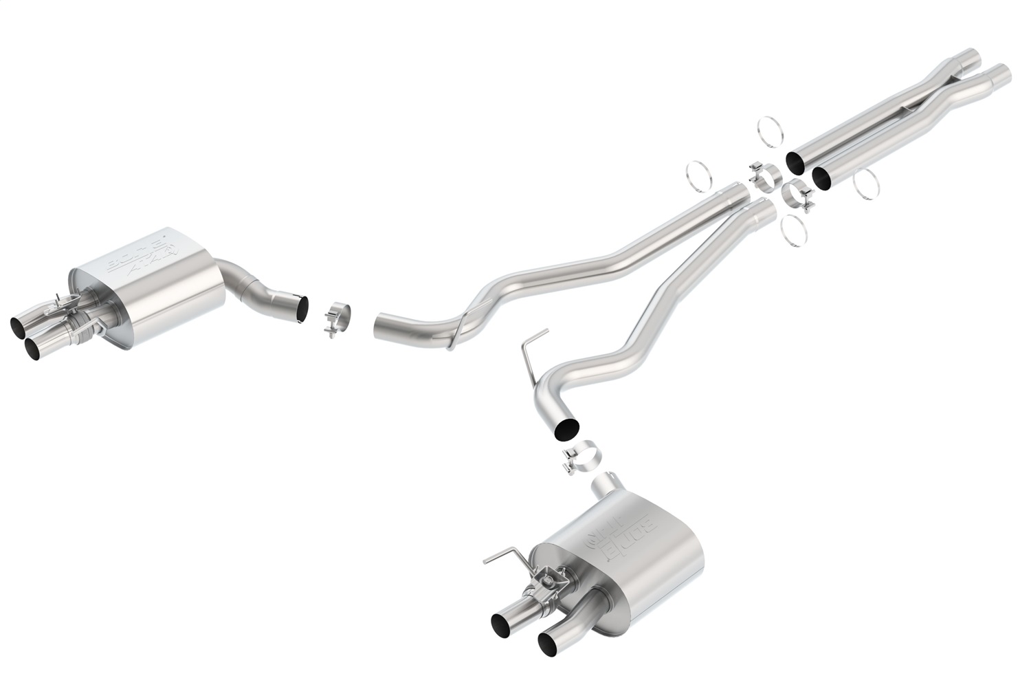 BORLA Cat-Back™ System "S-Type" 2.75", 2.5 Ford MUSTANG Shelby GT 350/350R 5.2L V8 AT/MT RWD 2DR (16-18)