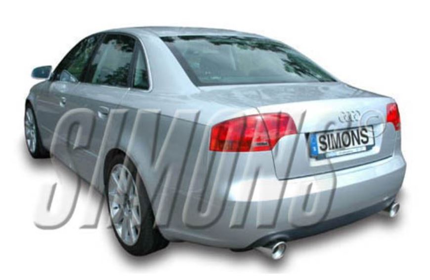 SIMONS középdob utáni dupla sport kipufogó AUDI A4 (B7) 1.8T 2.0TFSI 2005-2008