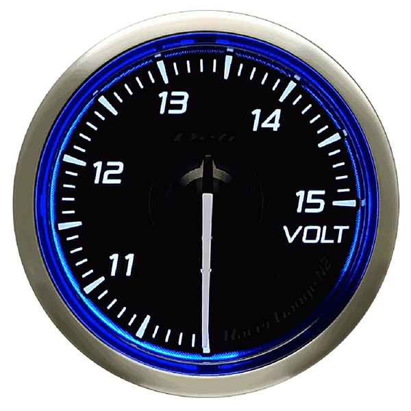 DEFI RACER N2 52 mm Volt gauge 10-15V White