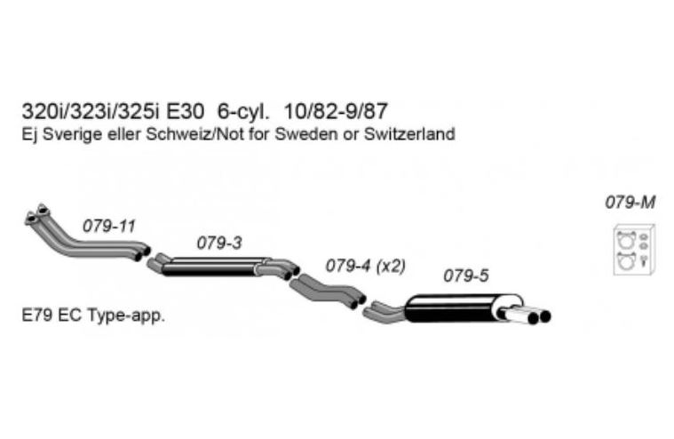 SIMONS Sport Exhaust System BMW E30 320 323 325 1982-1987