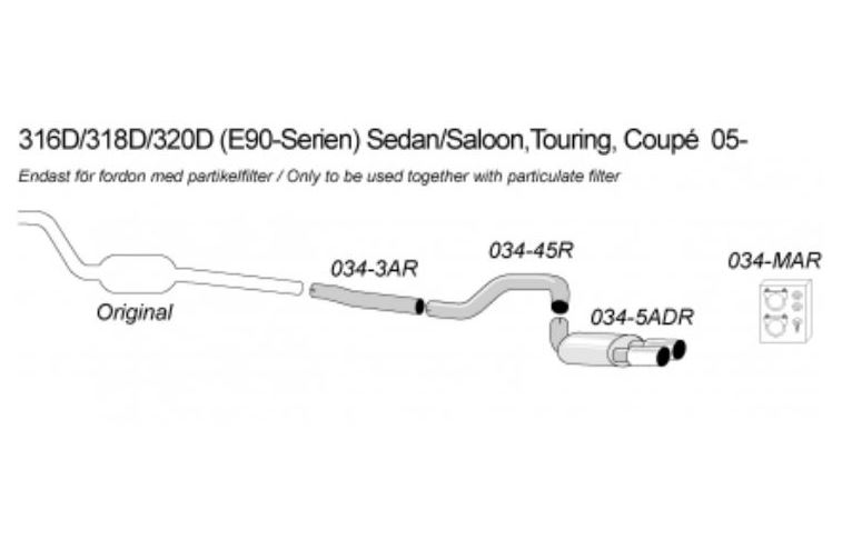 SIMONS Rear Sport Exhaust Silencer BMW E90 E92 E93 316D 318D 320D 2005-2013