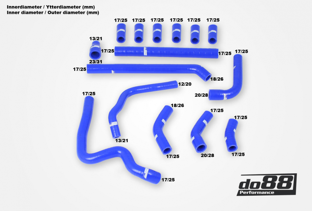 do88 Crankcase Vent Hose Kit AUDI RS6 C5 2002-2004 - Blue