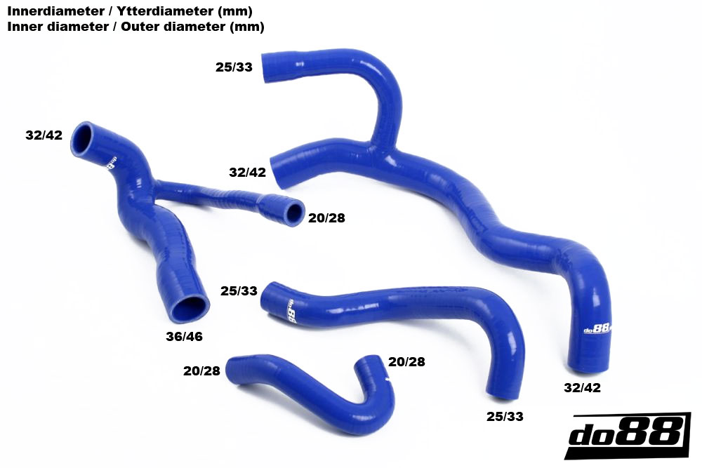 do88 coolant hose kit, AUDI S2 3B 1990-1992 - Blue