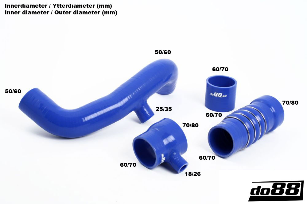 do88 intercooler hose kit, AUDI S2/RS2 ABY ADU 1992-1996 - Blue