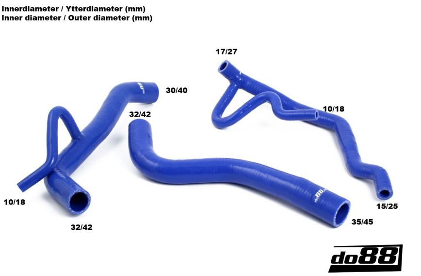 do88 coolant hoses VOLVO 740 Turbo Petrol AC 1992 - Blue