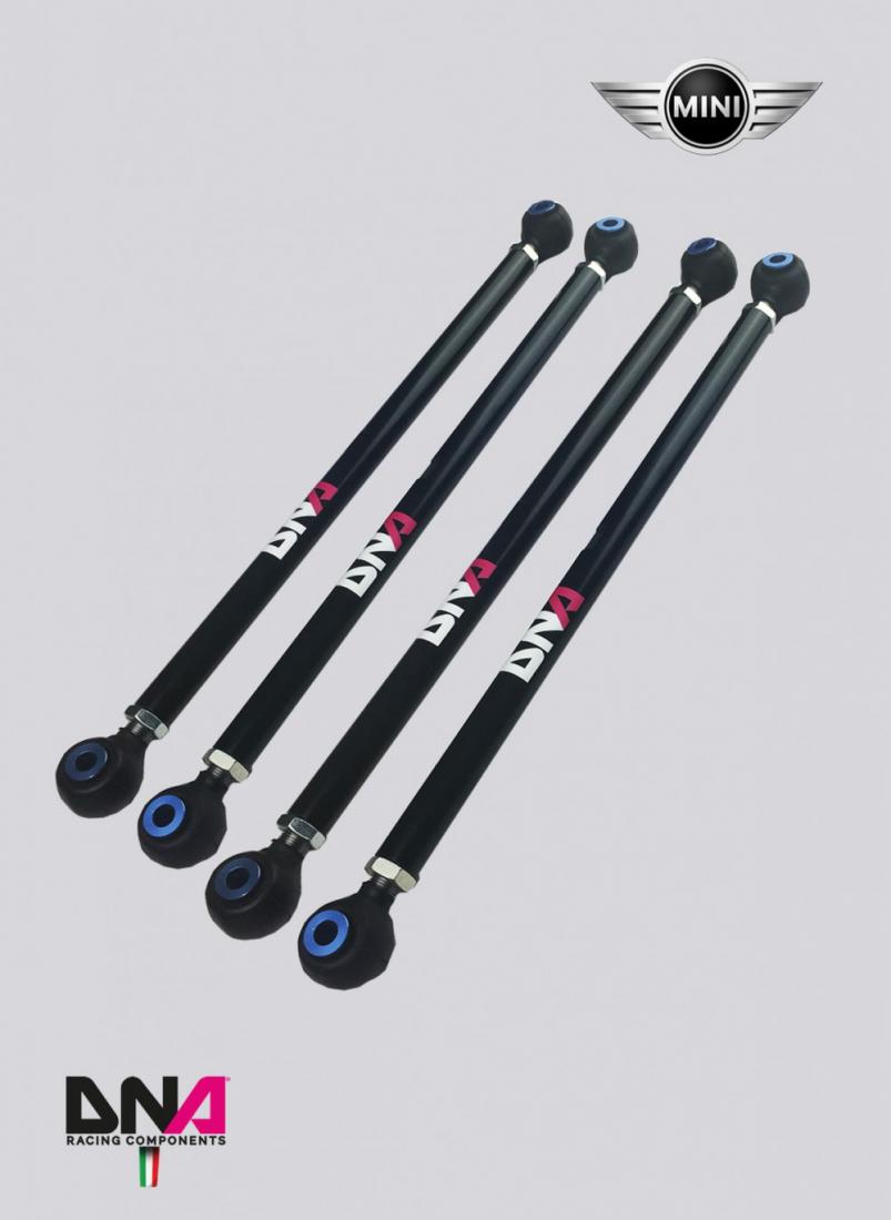 MINI (R50 R52 R53 R55 R56 R57) REAR ADJUSTABLE CAMBER & TOE SUSPENSION TIE RODS KIT (4 PC)