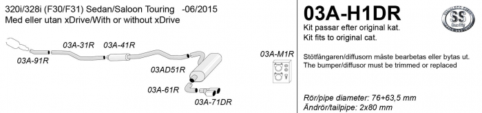 SIMONS Sportsystem 2*80 BMW F30-ser 20i/28i - 06.2015