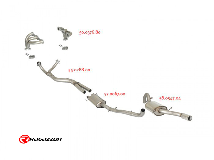 Ragazzon rozsdamentes hátsó kipufogó ALFA ROMEO 75 2.5 V6 - 3.0i V6