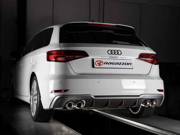 Ragazzon rear silencer double round with Sport Line tail pipe AUDI A3 1.5TSI