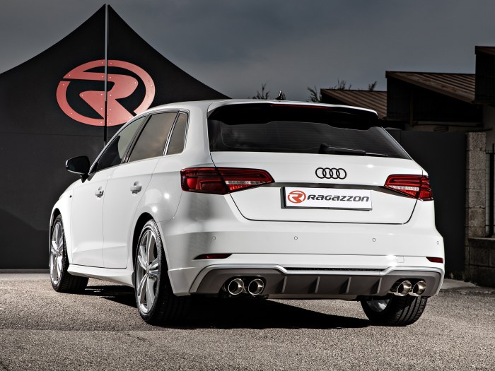 Ragazzon rear silencer with left/right double Carbon tail pipe AUDI A3 1.5TSI