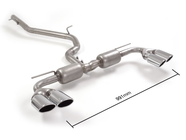 Ragazzon rear silencer with left/right double oval tail pipe AUDI A3 2.0TDi