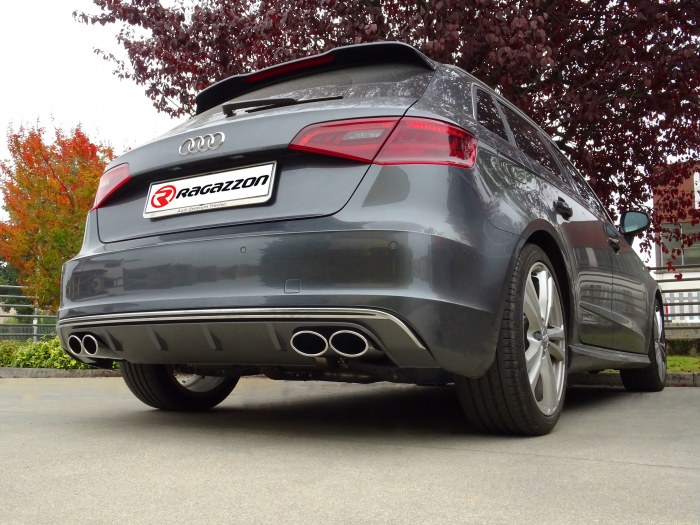 Ragazzon rear silencer with left/right double oval tail pipe AUDI A3 2.0TDi
