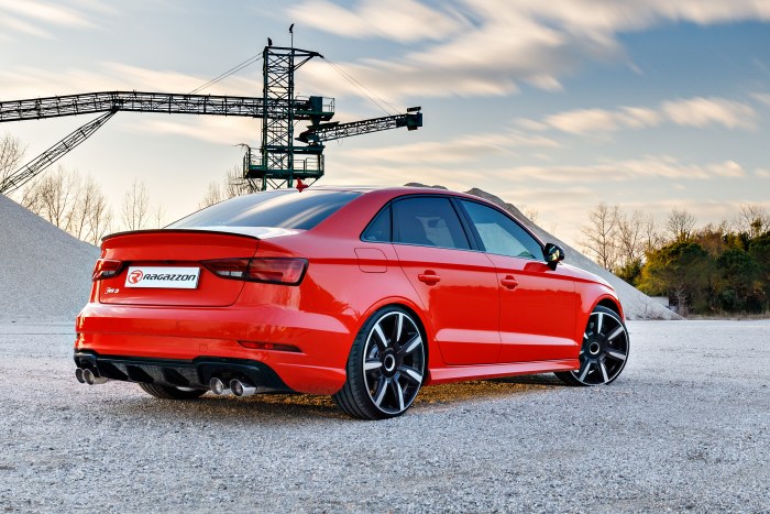 Ragazzon rozsdamentes közép és hátsó kipufogódob kétoldali dupla kerek Sport Line véggel AUDI RS3 2.5TFSI