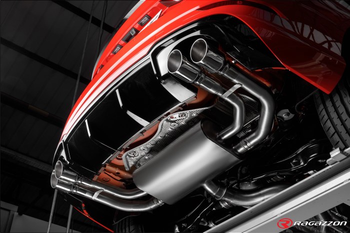 Ragazzon central and rear silencers with left/right double round with Sport Line tail pipe AUDI RS3 2.5TFSI