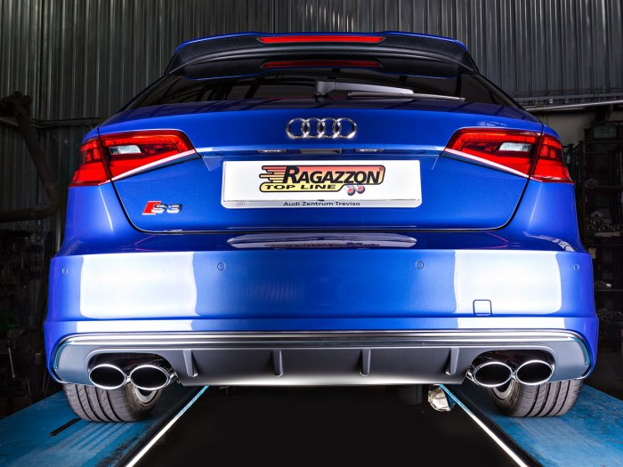 Ragazzon central and rear silencers with left/right double oval tail pipe  AUDI S3 2.0TFSI (221kW)