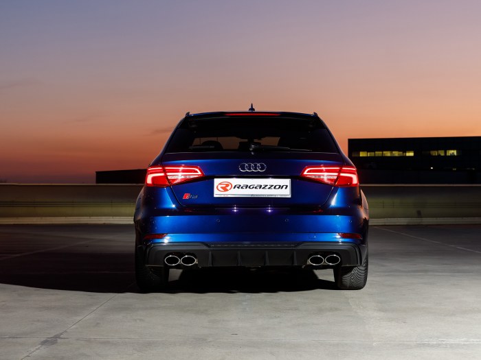 Ragazzon central and rear silencers with left/right double oval tail pipe  AUDI S3 2.0TFSI (228kW)