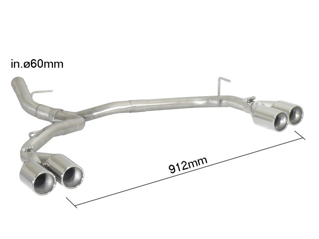 Ragazzon rozsdamentes hátsó kipufogóvég egységs BMW Series-1 (E81 E82 E87 E88) 123d (150kW)