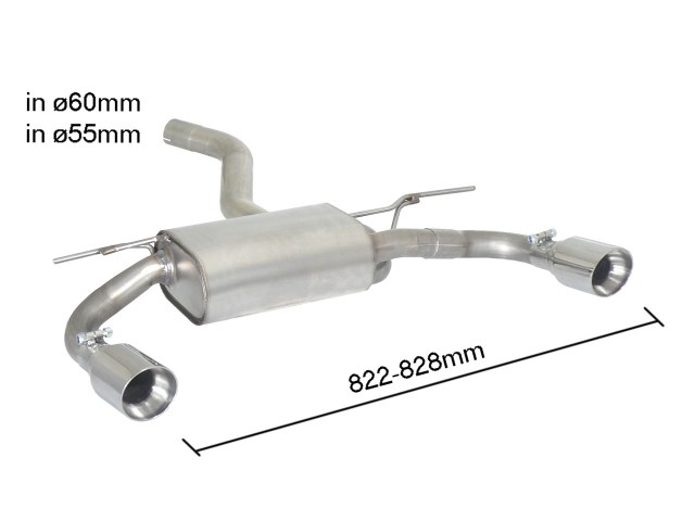 Ragazzon rear silencer with Sport Line tail pipe BMW Series-4 (F32 F33 F36) 420D xDrive (135kW)