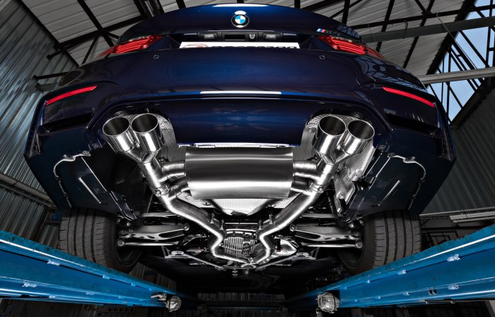 Ragazzon central and rear silencers round Race Line tail pipe BMW M3 M4 (F80 F82) 3.0 (317kW)