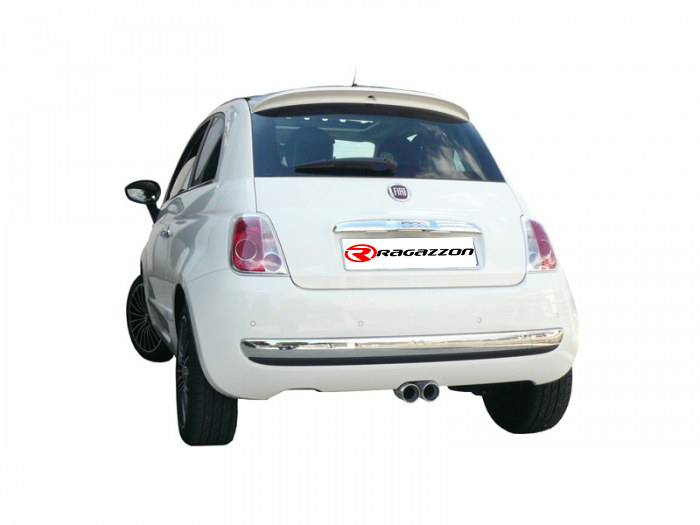 Ragazzon rear silencer wih central oval tail pipe FIAT 500 1.2 (51kW)