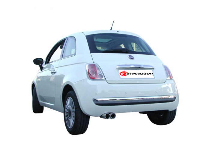 Ragazzon rear silencer with central round tail pipe FIAT 500 1.4 16V (74kW)