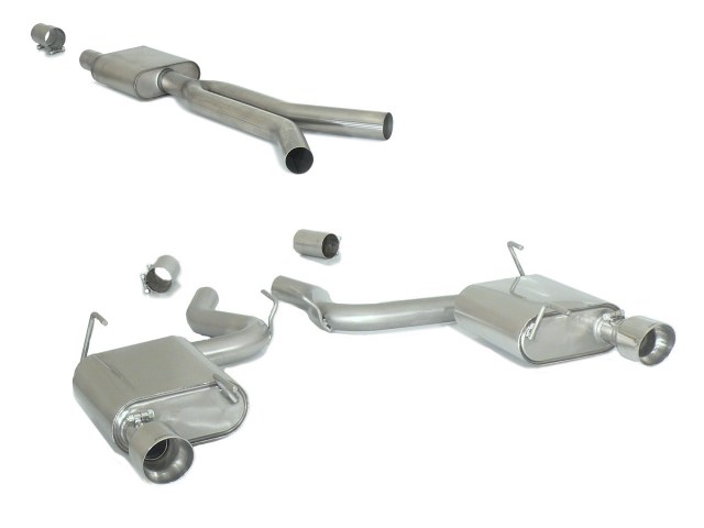 Ragazzon central and rear silencers round with Sport Line tail pipe FORD Mustang 2.3i Ecoboost (233kW)