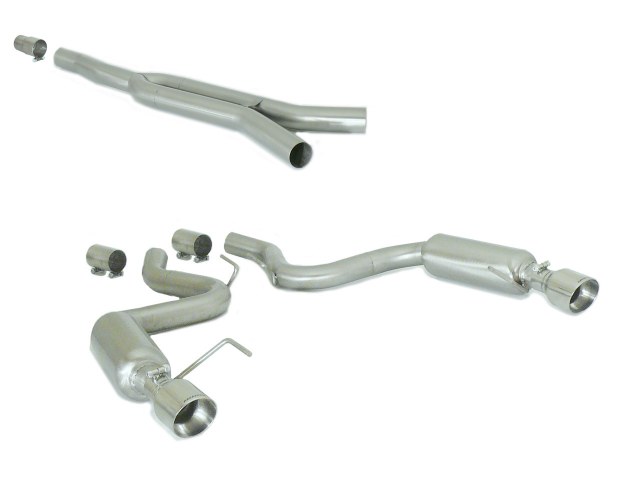 Ragazzon central and rear silencers round with Sport Line tail pipe FORD Mustang 2.3i Ecoboost (233kW)