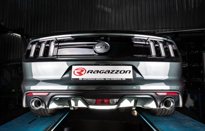 Ragazzon rozsdamentes közép és hátsó kipufogó kerek Sport Line véggel  FORD Mustang 5.0 V8 GT (310kW)