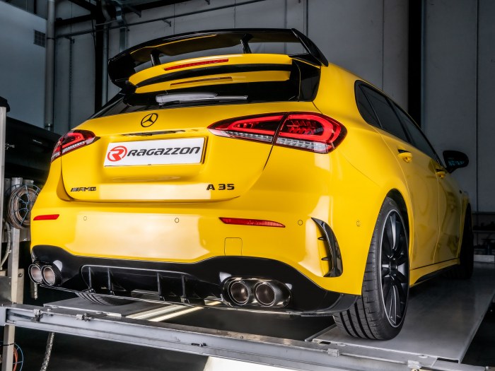 Ragazzon rear silencer with round Carbon tail pipes  MERCEDES A-Class AMG A35 4MATIC (225kW)