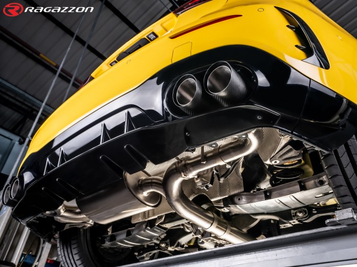 Ragazzon rear silencer with round Carbon tail pipes  MERCEDES A-Class AMG A35 4MATIC (225kW)
