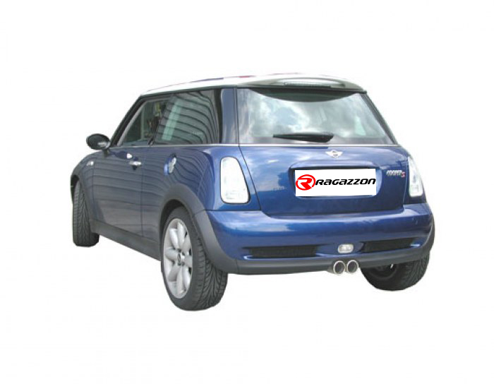 Ragazzon rear silencer with central round tail pipe  MINI R53 Cooper S 1.6 I (120kW/125kW)