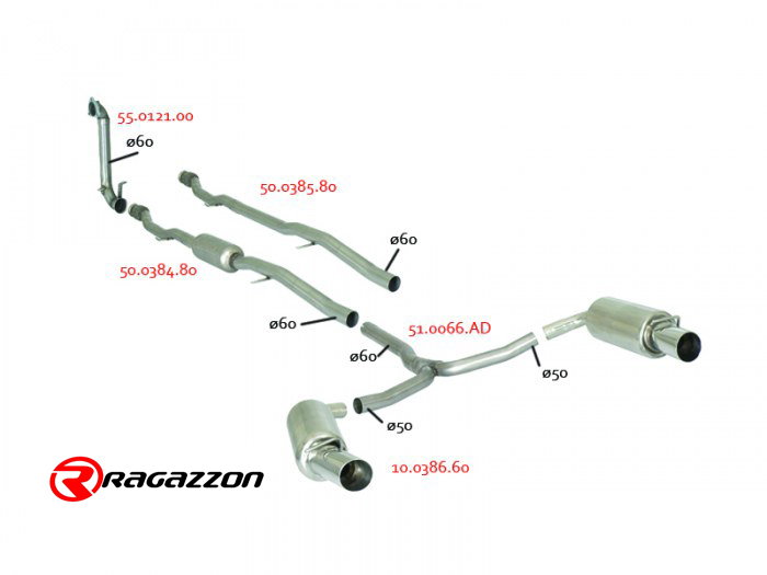 Ragazzon rear silencer with Sport Line tail pipe MINI R55 Clubman Cooper S 1.6 (128kW)