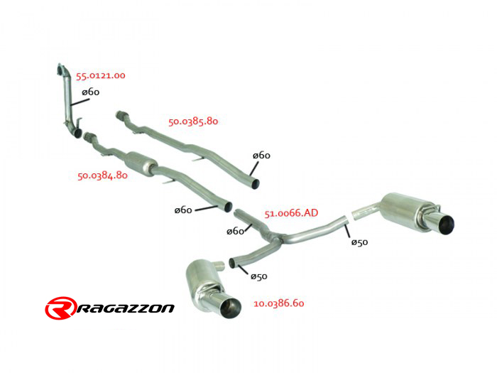 Ragazzon rear silencer with Sport Line tail pipe MINI R55 Clubman Cooper S 1.6 (135kW)