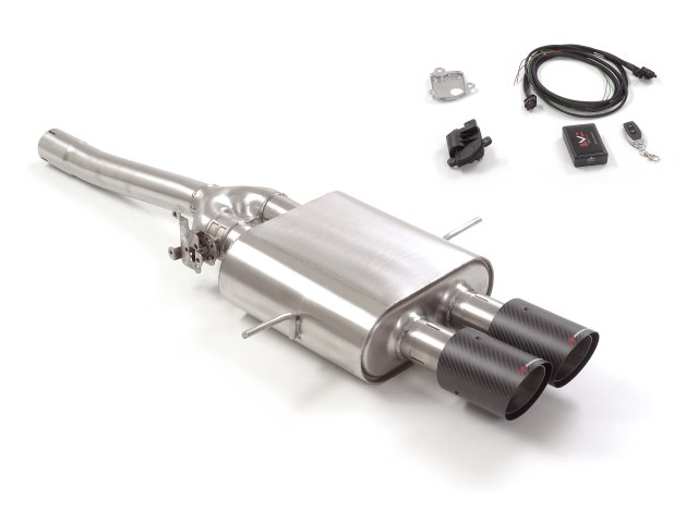 Ragazzon rear silencer with round Carbon tail pipes MINI R56 Cooper S 1.6 Turbo (128kW)