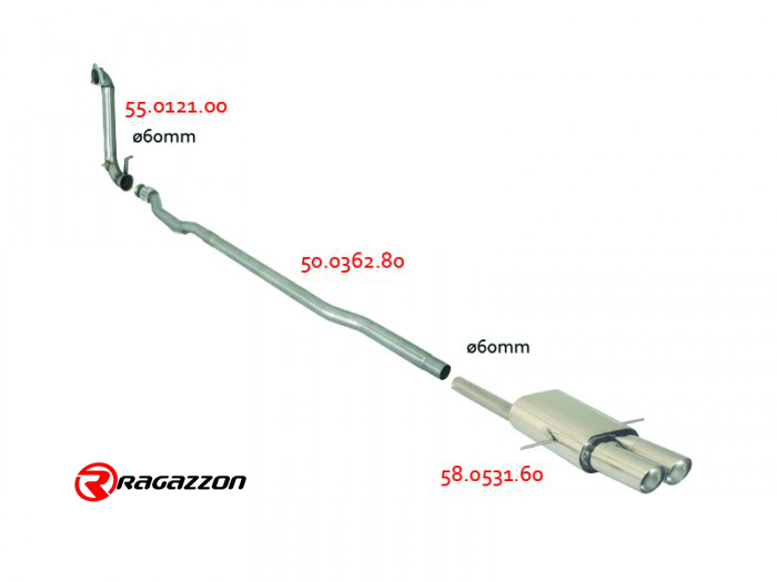 Ragazzon centre pipe group MINI R59 Roadster JCW 1.6 (155kW)