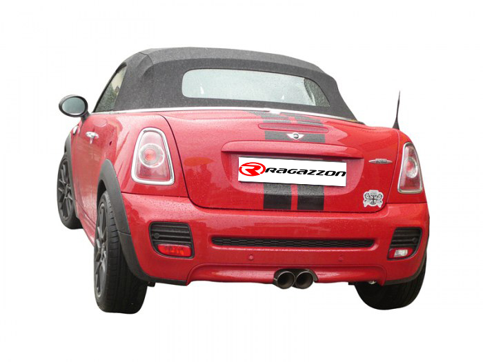 Ragazzon rear silencer with round Carbon tail pipes MINI R59 Roadster JCW 1.6 (155kW)