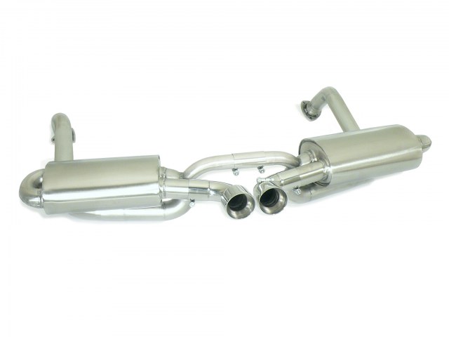 Ragazzon cat replacement pipes+rear silencer left/right with central Sport Line tail pipe   PORSCHE Cayman 3.4i (217kW)
